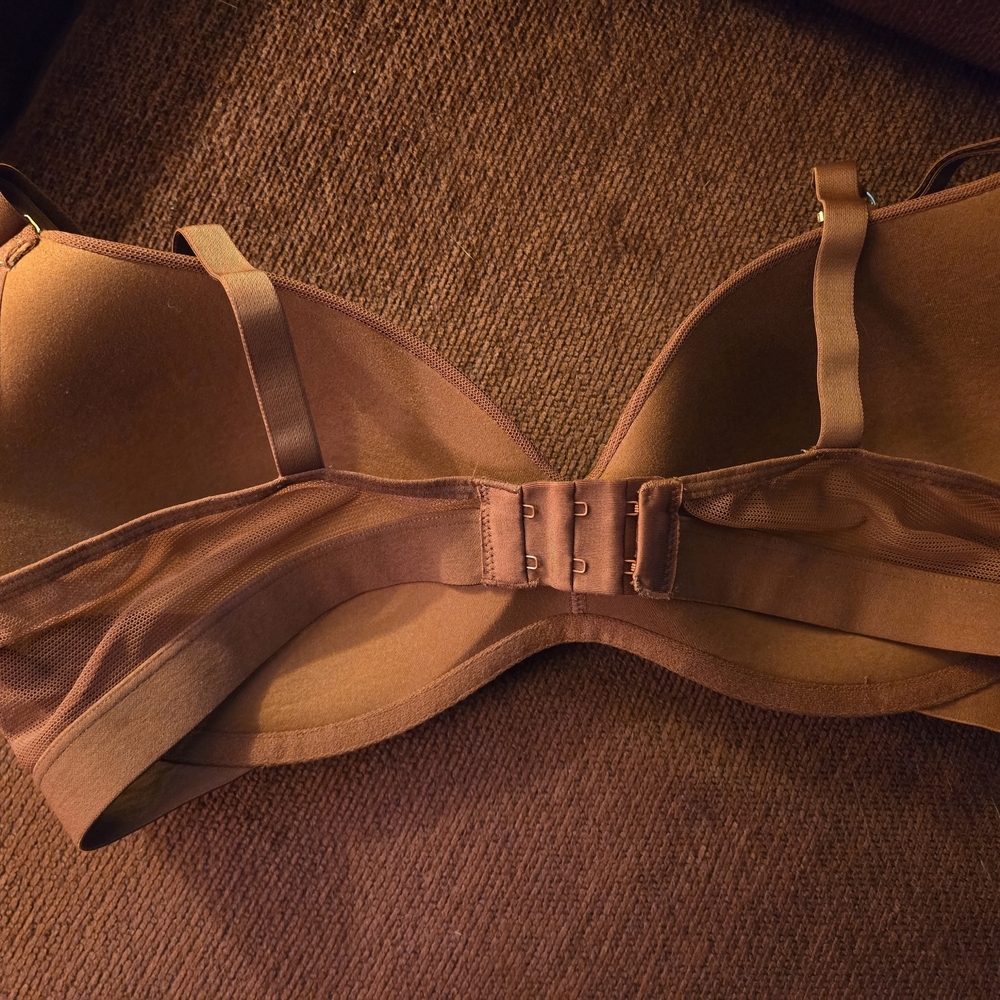 Lively The Metallic Palm Wireless Push Up Bra Maroon Gold Size 38D - Picture 2 of 3